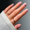 Glamnetic Press On Nails - Short Squoval, Cat-Eye Fake Nails 30 Pc Full Kit - color: Pixie Dusted - Light Pink Cat-Eye French Tip