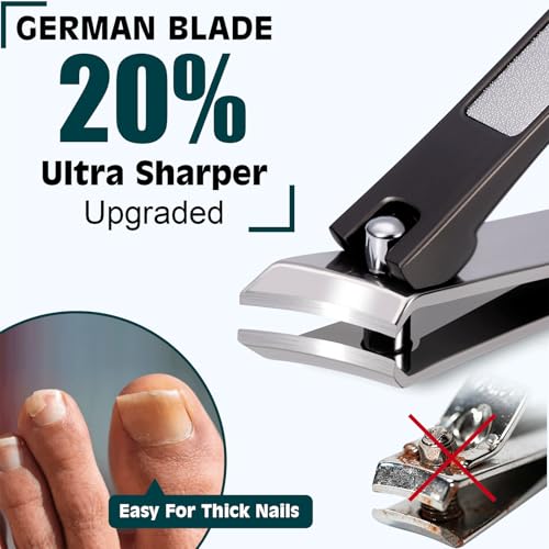 8-in-1 Pro Toenail Clippers Set for Thick Ingrown Toenail Luxurious Bags - color: 8pack - Black