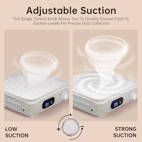 Nail Dust Collector Cordless Dust Collector Nail Tech - color: AB Diamond