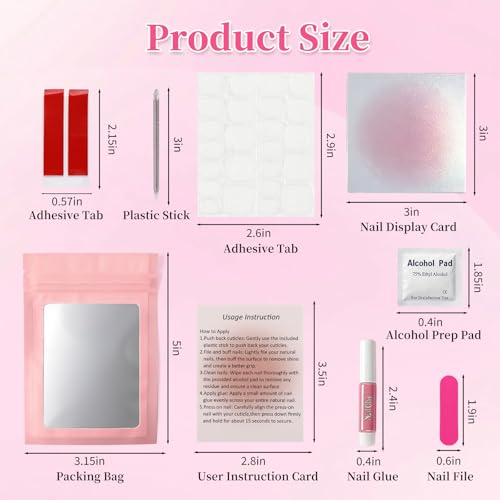 ANGNYA 20PCS 9-IN-1 Press On Nail Tool Kit, Nail Prep Kit for Nail Business