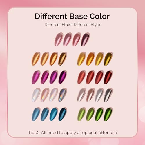 MelodySusie 9Pcs Chrome Nail Powder for Gel Nails - color: Cuticle Oil