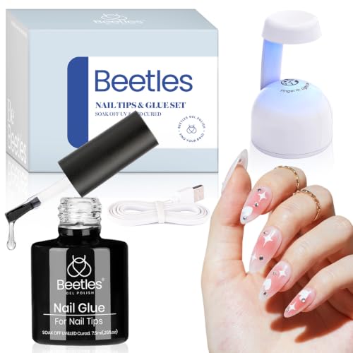 Beetles Gel Nail Kit Clear, Almond Medium, 500pcs 10 Sizes - color: Medium Almond 500pcs (Clear Kit)