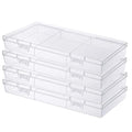 Gebildet 4 Pcs Clear Plastic Storage Case, Rectangular Box Containers with Lid for Jewellery, Pills, Herbs, Tiny Bead, Craft Items - size: 18×11.5×2cm