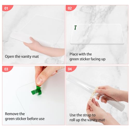Silicone Makeup Mat for Vanity, 15.7" x 11.8" Heat Resistant Clear Desk Mat, Easy to Clean Water Vanity Protector Mat, Portable Makeup Accessories for Use While Traveling - size: 15.7" x 11.8"