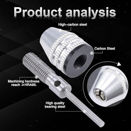 Hanboost 2.35mm Drill Chuck Quick Change Adapter for S2 Rotary Tool, 0.3-3.4mm Capacity Collet for Electric Grinder and Nail Machine, Precision Crafting Accessory for DIY Makers & Craftsmen
