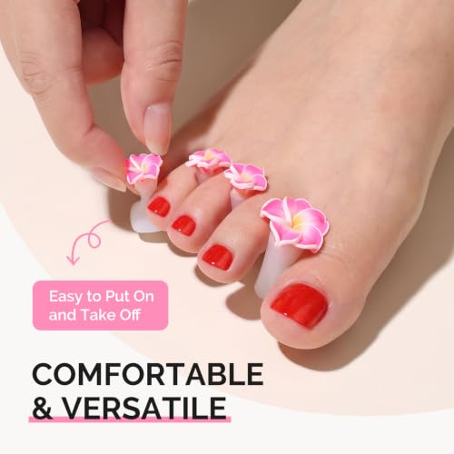 MelodySusie 32Pcs Silicone Flower Toe Separators, Toe Spacers for Pedicure - size: 32Pcs-A