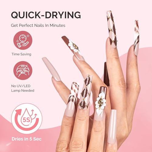 Melodysusie Super Strong Brush-On Nail Glue for Press On Nails, 10ml, 2PCS - size: 10ml*2