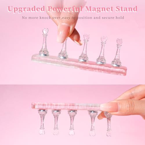 MAYEEN Nail Stand For Press Ons,Upgraded Raised Nail Holder For Painting - color: Pink