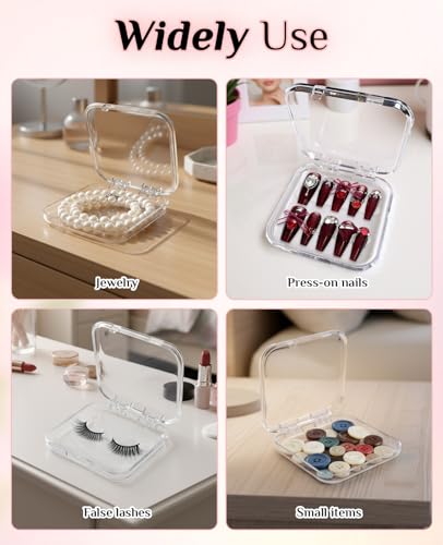 16PCS Press on Nail Boxes, Nail Cases for Press Ons with Adhesive Double Sided Tape