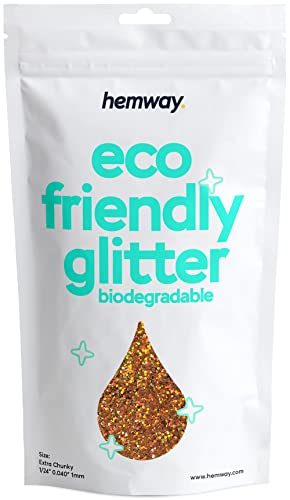 Hemway Biodegradable Glitter Copper Holographic 3.5oz Extra Chunky - color: Copper Holographic, size: Extra Chunky (1/24" 0.040" 1mm)