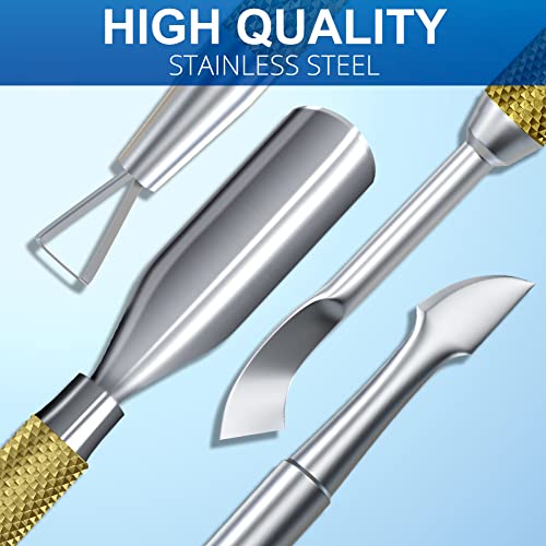 2PCS Champagne Gold Cuticle Pusher Tool and Scraper Nail Pusher - color: Champagne Gold