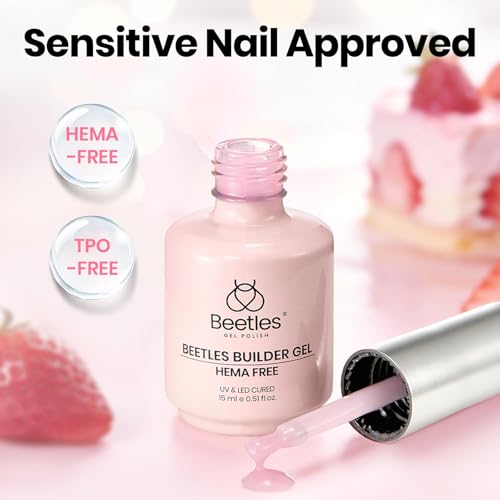 Beetles Jelly Pink Builder Nail Gel, TPO & HEMA-Free with Nail Art Brush - color: Z - Jelly Pink