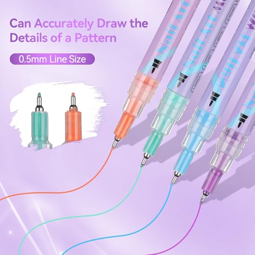 PFARRER 12 Colors Nail Art Pens Set, 0.5mm Fine Tip, Quick Dry - size: 12-piece set