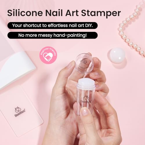 Beetles French Tip Nail Stamp 3Pcs Silicone Nail Stamp Kit - color: D - Clear-3