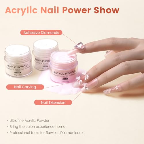 Practice Nail Hand with Acrylic Nail Kit for Beginners Practice Extensions - color: White- Silicone Nail Hand Kit