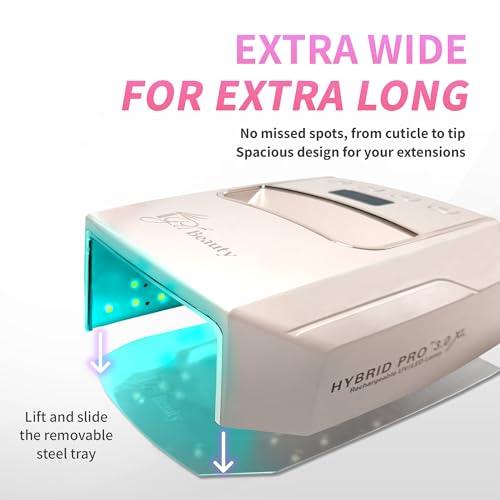 iGel Beauty Hybrid PRO 3.0 XL UV/LED Nail Lamp – Wireless Rechargeable 48W Nail Dryer, Extra Wide Full-Hand Curing, 9000mAh Battery, Smart Timer & Builder Gel Mode, Cordless Professional Lamp - color: Tan