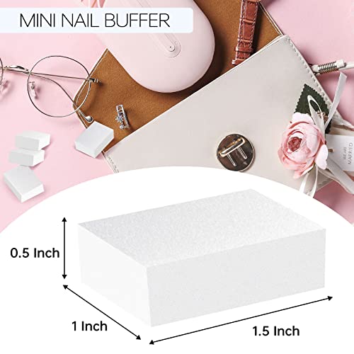 Maryton Nail Buffer Mini Block Files, 100/120 Grit, White, 130 PCS - color: White