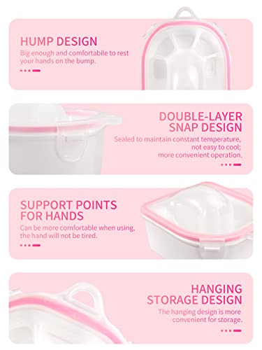Nail Soaking Bowl, Soak Off Gel Polish Dip Powder Remover Manicure Bowl with Triangle Cuticle Peeler and Stainless Steel Cuticle Pusher Nail Art Tool (Pink-3pcs set) - color: Pink-3pcs set