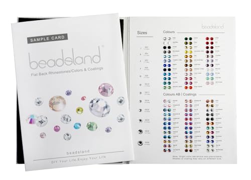 Beadsland Flat Back Rhinestones Sample Card Color Chart
