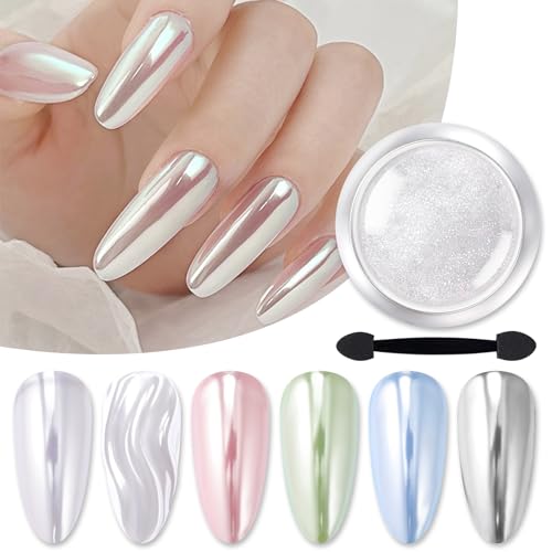 BORN PRETTY Silver Chrome Nail Powder Super Glossy Mirror Effect - color: Color 6