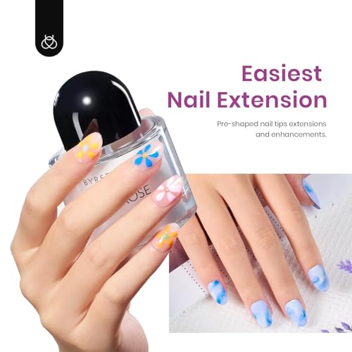 Beetles Nail Tips 240 Pcs Short Oval Nail Kit Gel Nail Kit False Nail - color: Short Oval 240pcs (Clear Kit)