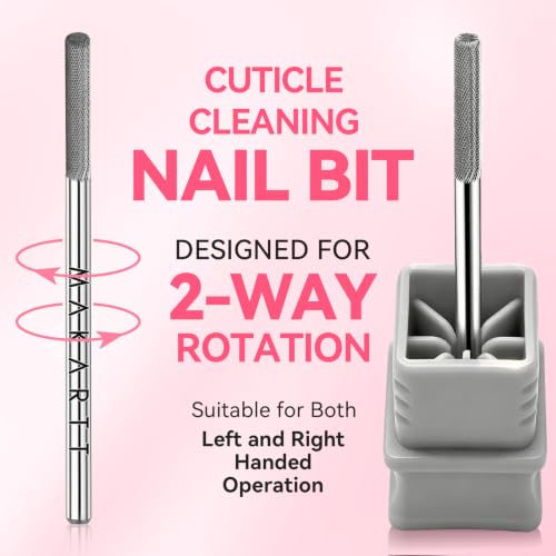 Makartt Cuticle Nail Drill Bit - 2 Pcs Tungsten Carbide Cuticle Bit 3XF - size: 2 Pcs Nail Buffer Bit-3XF