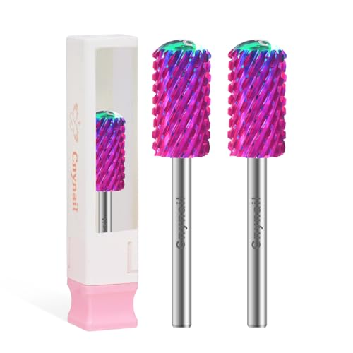 3/32" 2PCS Large Round Barrel Safety Nail Drill Bit for Gel Acrylic Removal - color: Purple-2PCS, size: 2XC