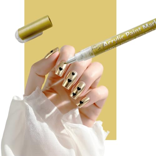 Nail Art Pen, 0.7mm Fine Tip, Gold, 1 PCS - size: 1 Count (Pack of 1)