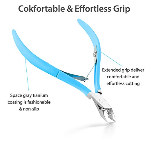 Mudder 3 Pcs Cuticle Trimmer Nipper Stainless Steel Nail Scissor, Blue - color: Blue