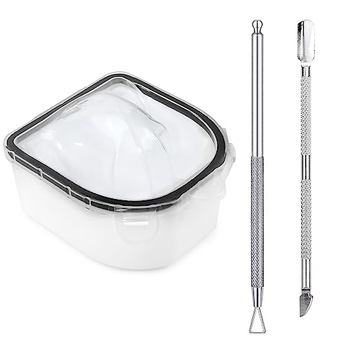 Yokilly Nail Soaking Bowl Set: 3 Pcs Soak Off Gel Polish Dip Powder Remover - color: Black-3pcs set