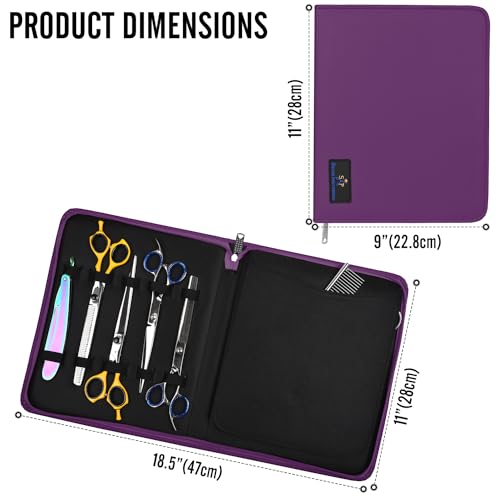 Case Holds 10 Grooming or Beauty Shears (PURPLE) - color: PURPLE