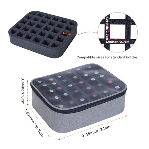 Small Clear Nail Polish Organizer Holds 30 bottles(15ml-0.5fl.oz) Nail Polish Case Multifunctional Nail Polish Bag organizer, Cosmetic Travel Makeup Cases for Women Grey - color: Grey, size: 1Pcs-30 bottles