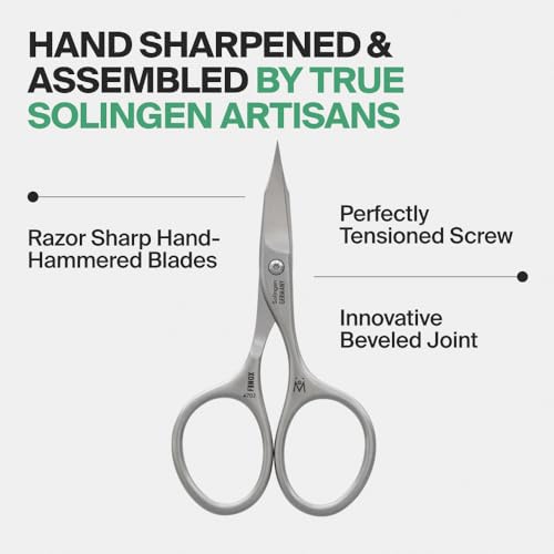 GERMANIKURE Curved Nail & Cuticle Scissors, Solingen Germany, Leather Case - style: Leather Sleeve