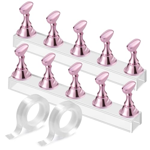 Nail Stand Magnetic Nail Holder for Painting Nails Nail Stands for Press-On - color: Pink