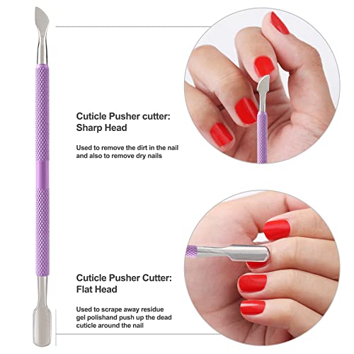 YINYIN Cuticle Trimmer with Pusher and Cutter,Cuticle Nipper,Purple - color: Purple