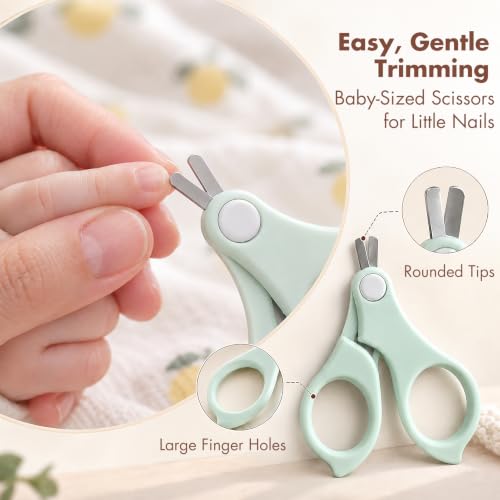 Baby Nail Kit, 4-in-1 Baby Nail Care Set with Cute Case, Baby Nail Clipper, Scissor, Nail File & Tweezer, Baby Manicure Kit and Pedicure kit for Newborn, Infant, Toddler, Kids-Owl Blue - color: Blue