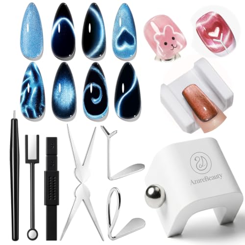 AzureBeauty Cat Eye Magnet 5D Nail for Cateye Gel Polish Nail Stuff - size: 8Pcs