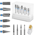 Diesisa 10Pcs Nail Drill Bits Set:Tungsten Carbide Nail Bits for Nail Drill - color: Medium-drill Bits