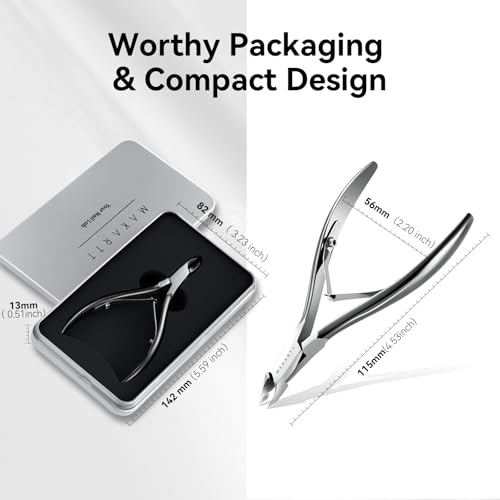 Makartt 5mm Black Titanium Cuticle Nipper, 1/2 Jaw Precision - size: Top Notch Professional Titanium Black
