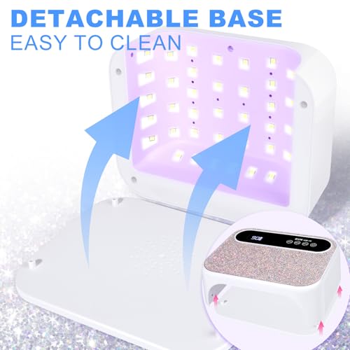 Led Nail Lamp,Professional UV Light for Gel Nails with Auto Sensor - color: AB Crystal(Sparkly White)
