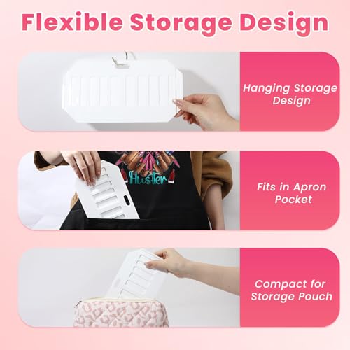 Original Nail Form Tray & Compartments Organizer - 10 Slot Acrylic Nail Form Display with Brush Holder for Salon & Home DIY Manicure - color: White