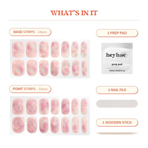 Heyhae Semi Cured Gel Nail Strips - Hey, I Pink It’s Love - color: Hey, I Pink It’s Love