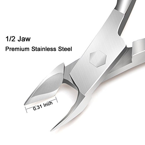 Ejiubas Cuticle Trimmer With Cuticle Pusher, Silver - color: Silver