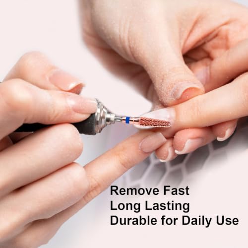 3/32" 2PCS Clean Cone Carbide Cuticle Cleaner Bit for Nail Prep & Cleaning - color: 008 Rose Gold, size: M