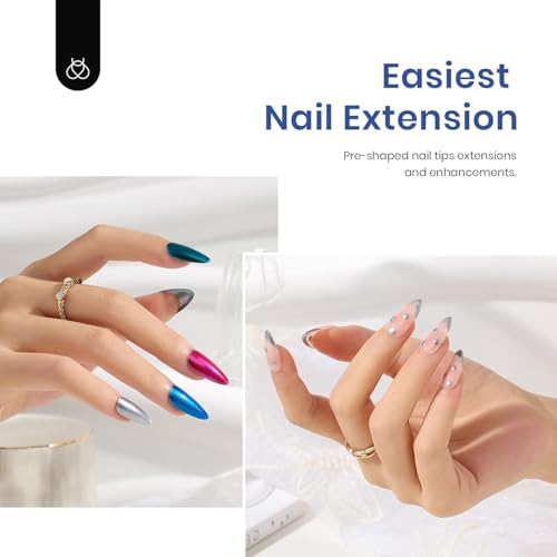Beetles Gel Nail Kit Clear, Almond Medium, 500pcs 10 Sizes - color: Medium Almond 500pcs (Clear Kit)