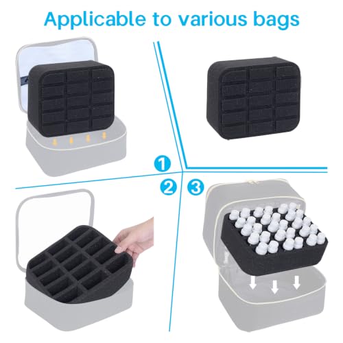Essential oils Organizer Holder Foam Pad with Slots, can DIY - color: Black 15slots