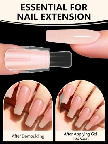 TOROKOM Sandwich Nails Dual Forms for Builder and Poly Nail Gel Extensions - color: Short Coffin