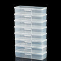 Transparent Plastic Nail Art Tool Storage Organizer Box, Clear Manicure Container Case, 7.5x3.1x1.5 Inches, 8 Pack