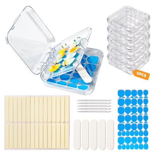 5pcs Dual Layer Press On Nail Cases with Nail Tool Kits for Travel - size: 5 Pcs