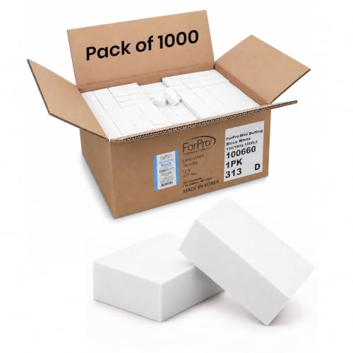 ForPro Mini Buffing Block, 1000-Count, 100/180 Grit, White - color: White